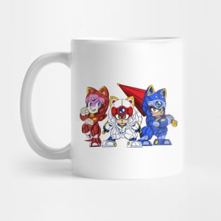 samurai pizza cats ecopop art in japan style wallpaper Mug